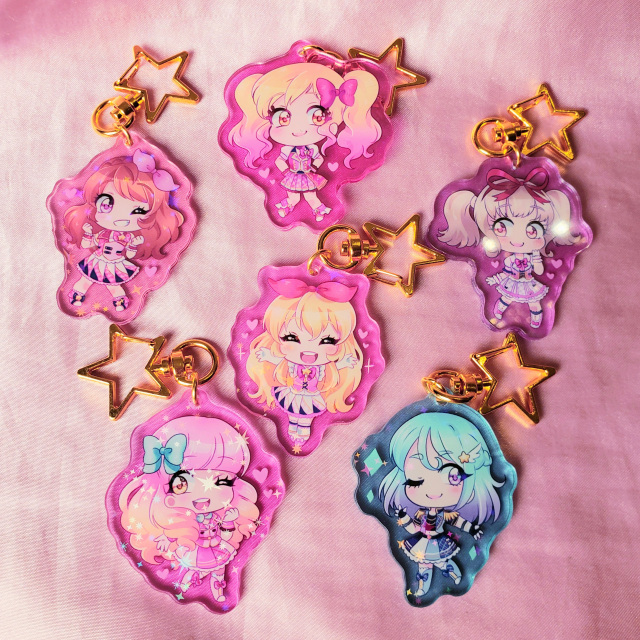 Aikatsu On Parade 2in Holographic Acrylic Charms